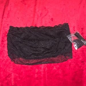 Nordstrom Rack Black Lace Bandeau Bra w/ Optional Adjustable Straps Size Small